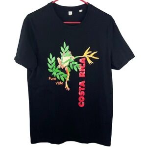 Unbranded Costa Rica Pura Vida Tree Frog Graphic T Shirt Mens M Black Tropical